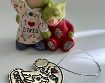 Listening For Santa Pocket Dragon - Boxed with metal hat medal -Whimsical World Of Pocket Dragons by Real Musgrave Hand Made in 2004