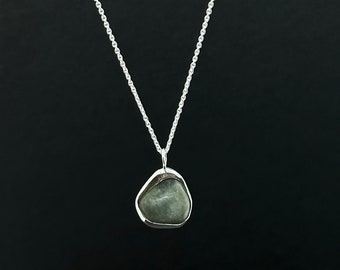 Giulia - silver necklace with set stone - 925 silver - unique piece
