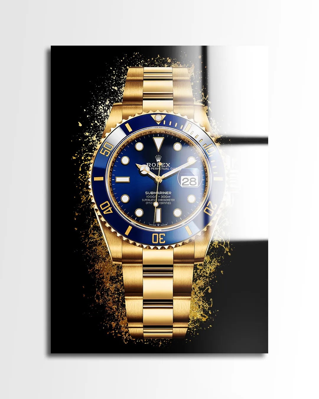 Rolex Gold Submariner Wall Art - Acrylic Glass