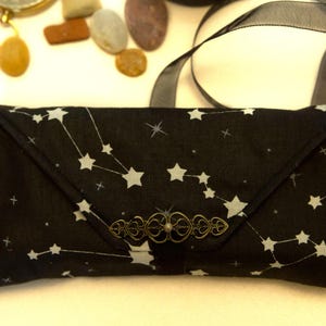 Black Tarot Card Wrap OOAK – Velvet Tarot Reading Cloth & Cotton Deck Holder with Pocket, Travel Tarot Case, Oracle Card Pouch, Witchcraft Gift