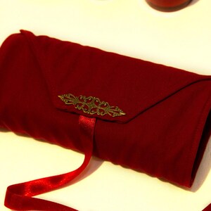Tarot card wrap red, Tarot card bag velvet, Tarot pouch, Oracle deck case, Velvet Tarot card Holder,  Gift for Witches, Tarot Accessories