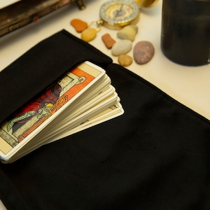 Tarot card wrap, Black Tarot bag, Witchcraft Tarot Case, Tarot card holder, Tarot deck pouch, Gift for Witches