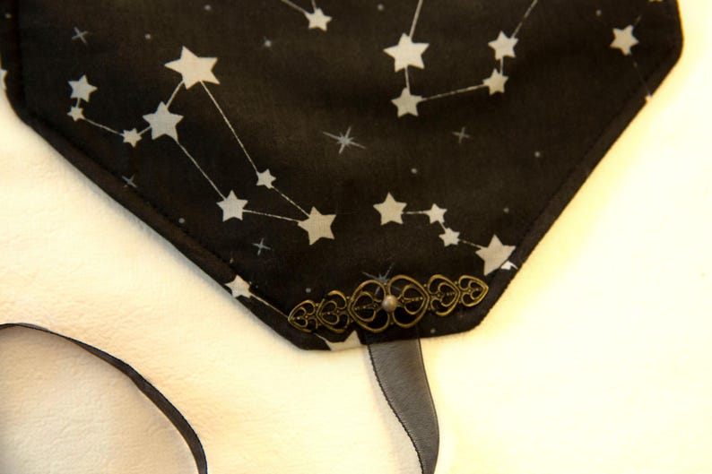 Black Tarot Card Wrap OOAK – Velvet Tarot Reading Cloth & Cotton Deck Holder with Pocket, Travel Tarot Case, Oracle Card Pouch, Witchcraft Gift