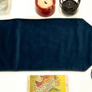Blue Tarot Card Wrap OOAK – Velvet Tarot Reading Cloth & Cotton Deck Holder, Travel Tarot Case, Oracle Card Pouch, Gift for Witches