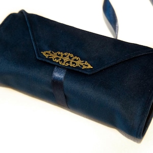 Blue Tarot Card Wrap OOAK – Velvet Tarot Reading Cloth & Cotton Deck Holder, Travel Tarot Case, Oracle Card Pouch, Gift for Witches