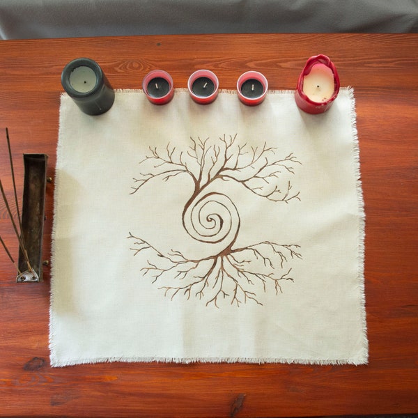Altar Tarot Cloth, Divination cloth, Tree of life, Ceremonial cloth, Ritual, Altar and Occult supplies*Magic spell*Witche gift*Vintage style