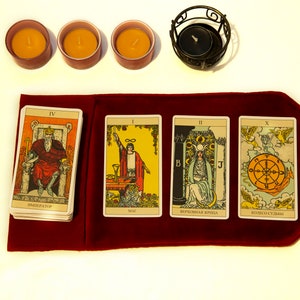 Tarot card wrap red, Tarot card bag velvet, Tarot pouch, Oracle deck case, Velvet Tarot card Holder,  Gift for Witches, Tarot Accessories