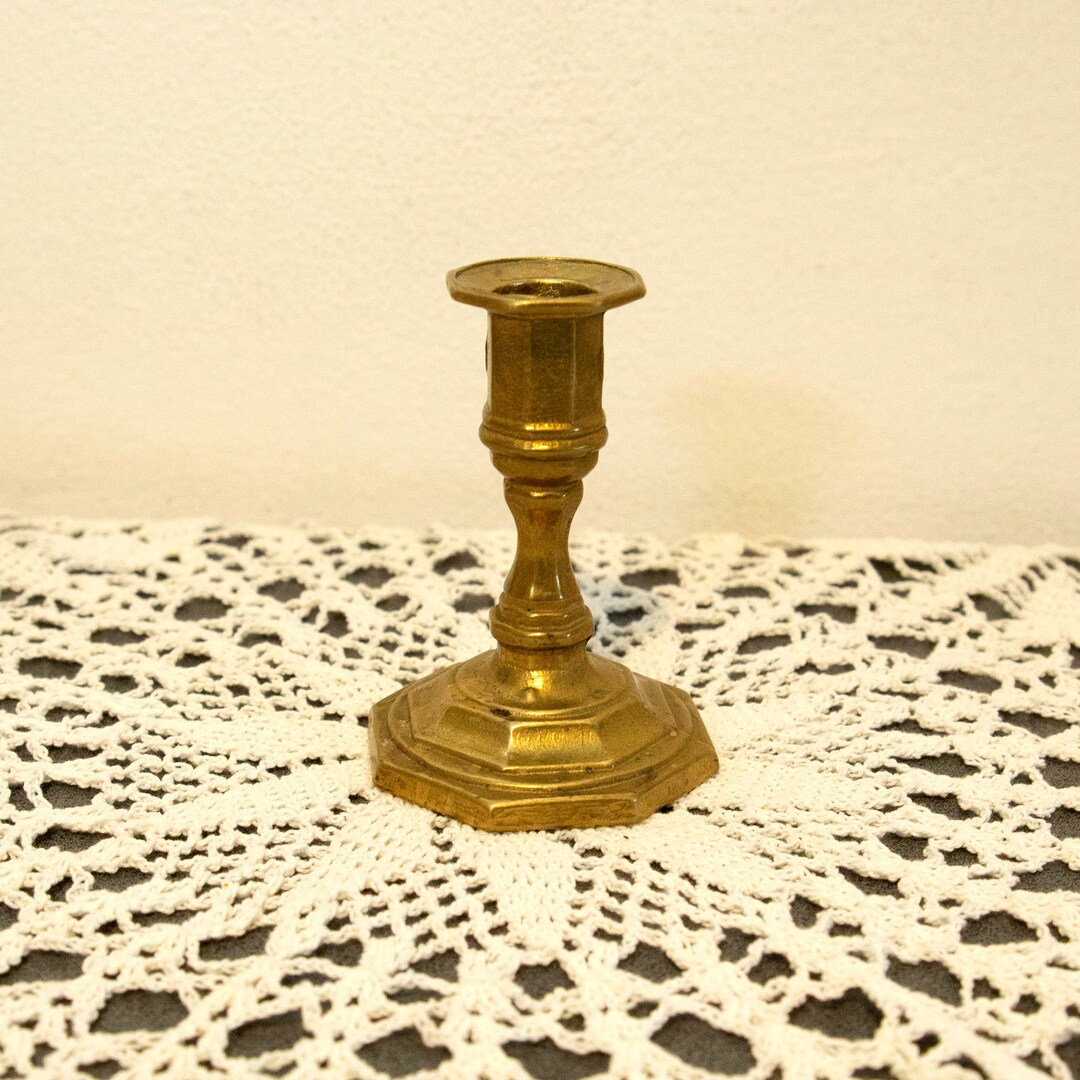 Vintage Brass Candlestick Holder Antique Candleholder With Etsy