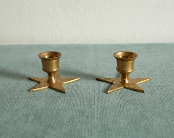 Set of Vintage brass Candlestick Holder, Antique Candleholder, Home altar decor, Witchy gift, Altar Divination Tools, Witchcraft supplies