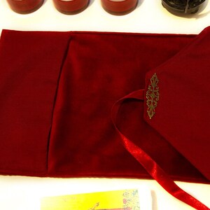 Tarot card wrap red, Tarot card bag velvet, Tarot pouch, Oracle deck case, Angel card holder, Lenormand tarot box, Witchy gift