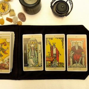 Tarot card wrap, Black Tarot bag, Witchcraft Tarot Case, Tarot card holder, Tarot deck pouch, Gift for Witches