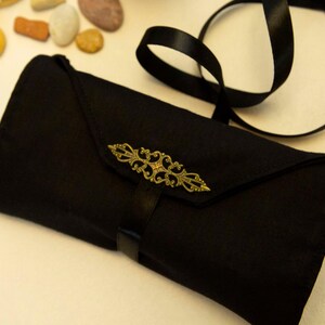 Tarot card wrap, Black Tarot bag, Witchcraft Tarot Case, Tarot card holder, Tarot deck pouch, Gift for Witches