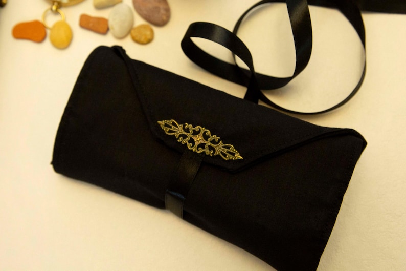 Tarot card wrap, Black Tarot bag, Witchcraft Tarot Case, Tarot card holder, Tarot deck pouch, Gift for Witches