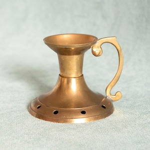 Vintage brass Candle Holder, Antique Candle holder with handle, Witchy gift, Home altar decor, Altar Divination Tools, Witchcraft, Ritual