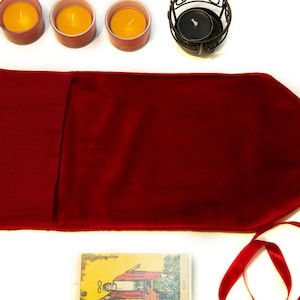 Tarot card wrap red, Tarot card bag velvet, Tarot pouch, Oracle deck case, Velvet Tarot card Holder,  Gift for Witches, Tarot Accessories