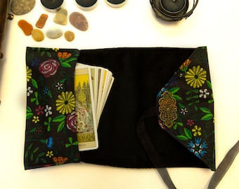 Envoltura de tarot, bolsa de tarot, bolsa de tarot negra, estuche de tarot, baraja de tarot, caja de tarot, porta cartas de tarot, cartas, lenormand, oráculo, paño de lectura envolvente