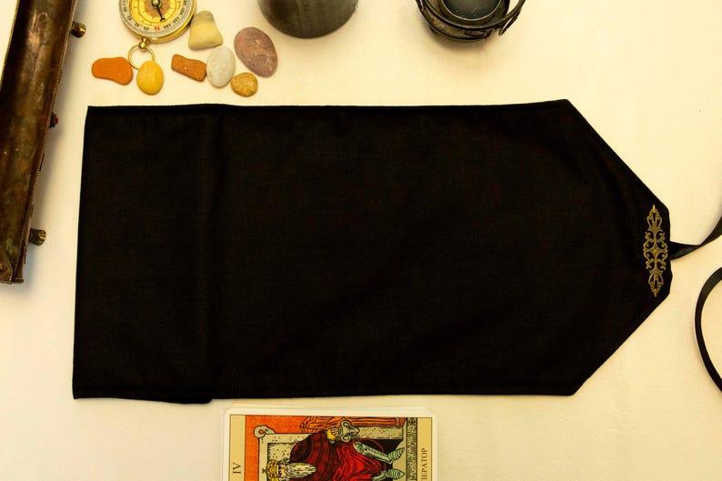 Tarot card wrap, Black Tarot bag, Witchcraft Tarot Case, Tarot card holder, Tarot deck pouch, Gift for Witches