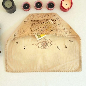 Tessuto per tarocchi dell'altare, OOAK, Luna, Stile vintage, Tessuto cerimoniale, Rituale, Forniture per altare, Incantesimo magico, Regalo per streghe, Forniture per stregoneria