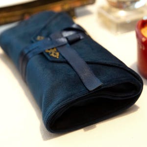 Blue Tarot Card Wrap OOAK – Velvet Tarot Reading Cloth & Cotton Deck Holder, Travel Tarot Case, Oracle Card Pouch, Gift for Witches