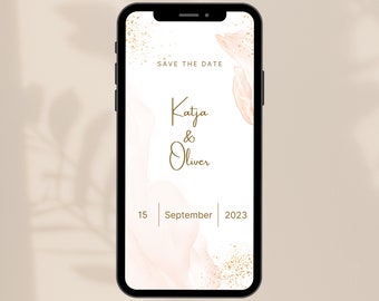 Digitale Save the Date Einladung, Hochzeit, Cherry Blossom