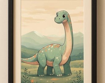 Digitale Printdatei "Brachiosaurus", DIN A4 Printable zum Selberausdrucken für Dinosaurier-Fans, Sofortiger Digitaler Download