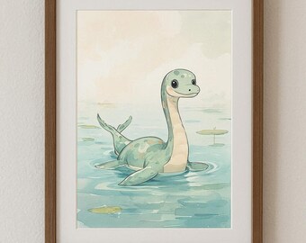 Digitale Printdatei "Plesiosaurus", DIN A4 Printable zum Selberausdrucken für Dinosaurier-Fans, Sofortiger Digitaler Download