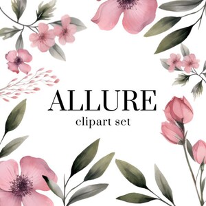 Floral Clipart - Watercolor Floral Clipart - Premade Clipart - Wedding Clipart