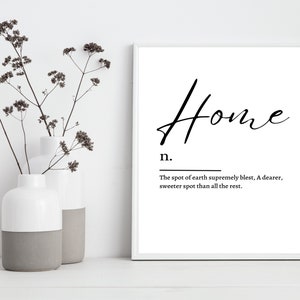 Home Definition quote Print Home Wall Art Home Definition Sign Minimalist Quote Print Home Print Home Decor Family Print Quote Print Digital