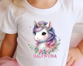 Tshirt personnalisé enfant, tshirt Licorne, vêtements enfants, cadeau pour enfant