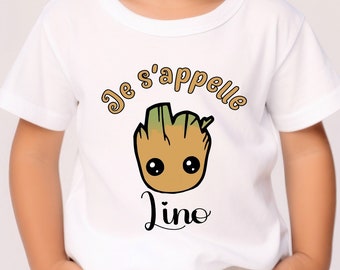 Personalized children's tshirt, "Groot" tshirt, gift for children.