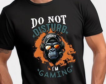 Tshirt homme gamer,  tshirt jeux vidéo, tshirt gorille gamer, cadeau pour homme , LIVRAISON gratuite en MONDIAL RELAY