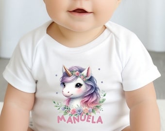 Personalized baby bodysuit, unicorn baby bodysuit, gift for baby, baby clothes