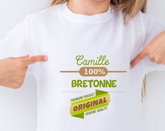 tshirt enfant personnalisé, avec ville ou région de votre choix,