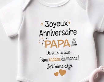 Cuerpo de bebé personalizado que anuncia embarazo y cumpleaños de PAPÁ, regalo de futuro papá