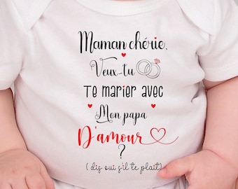 Personalized baby bodysuit, marriage proposal, baby gift, wedding announcement
