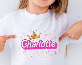 Tshirt enfant personnalisé, modèle "Barbie" , tshirt Princesse, cadeau pour enfant