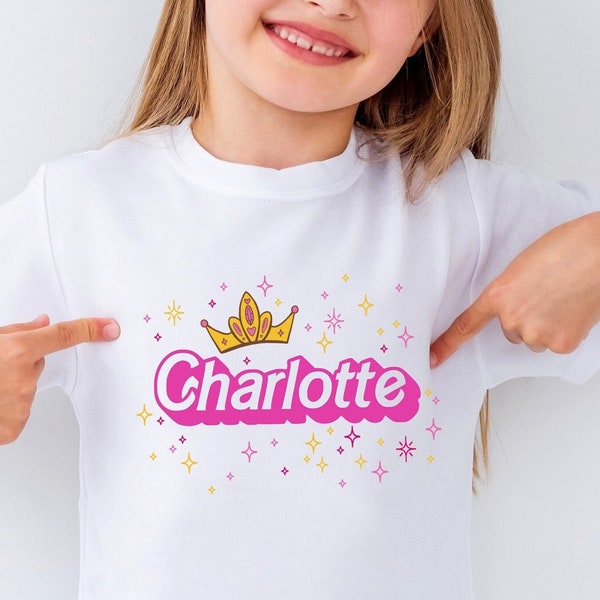 Tshirt enfant personnalisé, modèle "Barbie" , tshirt Princesse, cadeau pour enfant