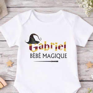 Gepersonaliseerd babyrompertje – Babyrompertje met gepersonaliseerde naam – Kraamcadeau – Magisch babyrompertje – Kraamcadeau-idee, Harry Potter