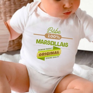 Personalized baby bodysuit, Baby Marseillais, Baby Corsica etc... city or region of your choice image 1