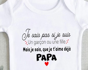 Body annonce grossesse, body bébé personnalisé, futur papa