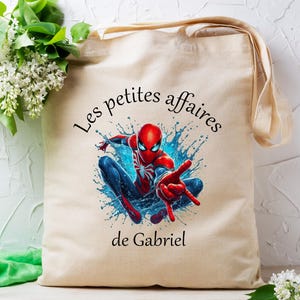 Personalized Spiderman tote bag "Little things of...", school/sports bag, tote bag with name