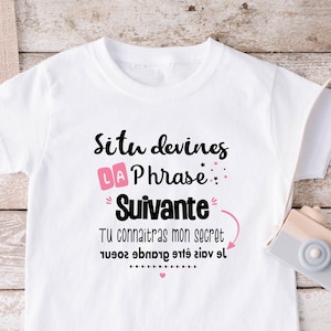 Tshirt enfant personnalisé, je vais être grande soeur, tshirt annonce grossesse image 1