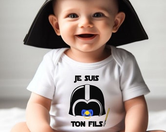 Body bébé personnalisé, "Je suis ton fils", bébé Star Wars , body Dark Vador