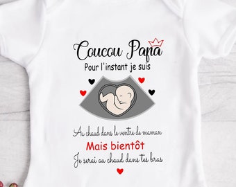 Body de bebé anunciando el embarazo, body de bebé personalizado, para futuros papás, body de ecografía