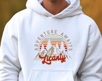 Men's hooded sweatshirt "Licanty", mountain style hoodie, gift for men. FREE DELIVERY with Mondial Relay