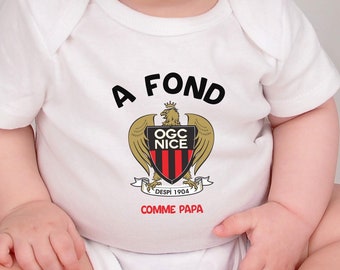 Gepersonaliseerde baby bodysuit OGC Nice, Supporter van Nice