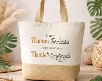 Bolsa de mano personalizada para mamá o abuela – Regalo del Día de la Madre – Bolsa de mano personalizada con nombre – Bolsa para una mamá maravillosa o una abuela excepcional