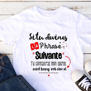 Tshirt enfant personnalisé, je vais être grand frère, tshirt annonce grossesse ROUGE