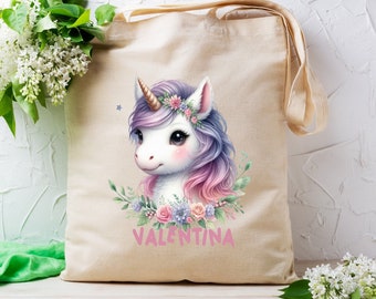 Tote bag personnalisé, tote bag Licorne, cadeau personnalisé Licorne