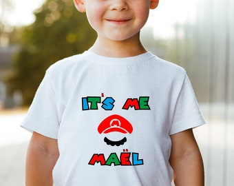 Tshirt enfant personnalisé, Mario Bros ," It's me", cadeau pour enfant